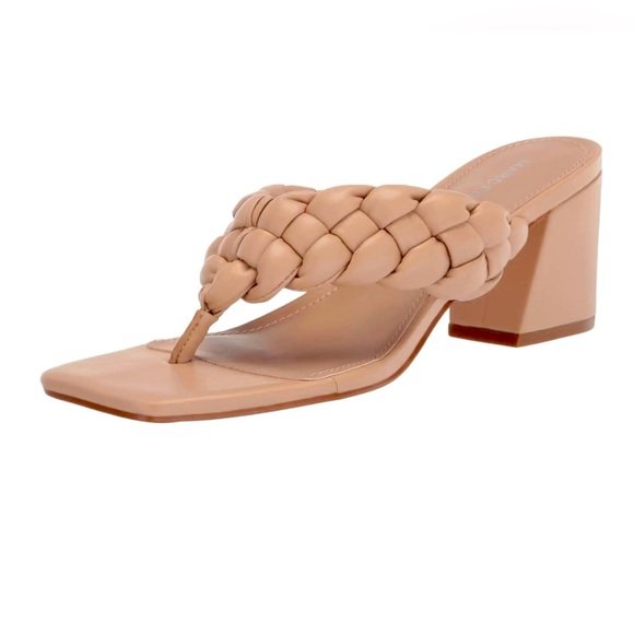 NIB Marc Fisher Galynite Braided Thong Heel Sandals 9M - Picture 1 of 12